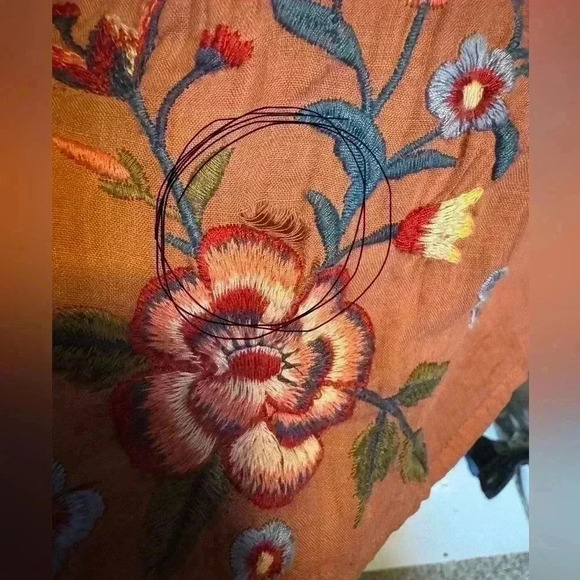 Johnny Was Aimee Puff Sleeve Peasant Top In Pink Floral embroidered Size Small. - Picture 16 of 16